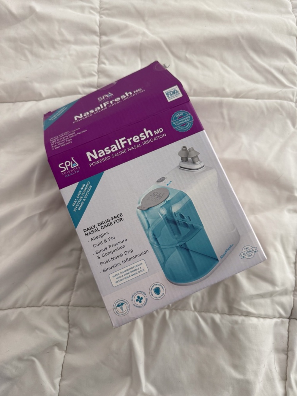NasalFresh MD Dual Powered Nasal Irrigation System for Sinus Congestion and Snor
